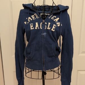 American Eagle Outfitters Women's Navy Zip-Up Hoodie